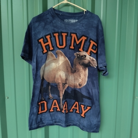 The Mountain Other - Men's Hump Day Camel Funny Graphic Blue T Shirt by The Mountain Size Large